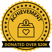 We've Donated Over $20,000! We've Donated Over $20,000!